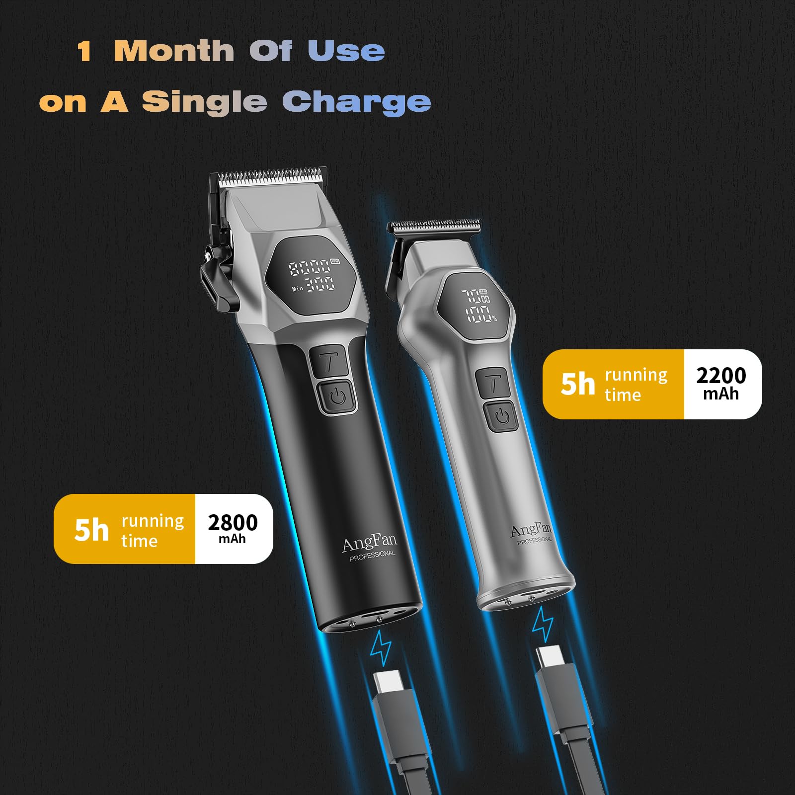 ANGFAN Trimmer – autonomie 5 heures avec batterie 2200mAh.