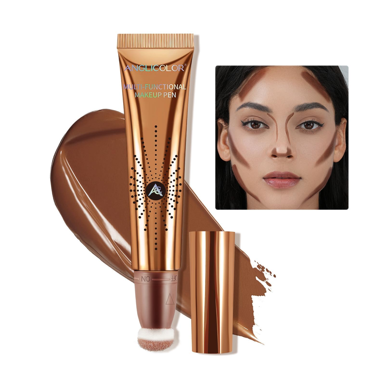 Anglicolor Contour Stick avec coussin-applicateur pour tracé précis et naturel.