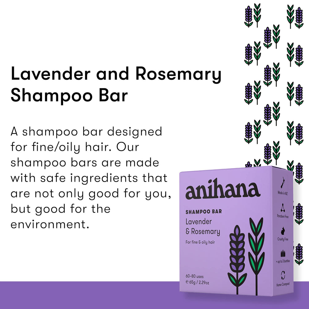 ANIHANA barre-shampoing-arome-lavande-romarin: parfum frais de lavande et romarin