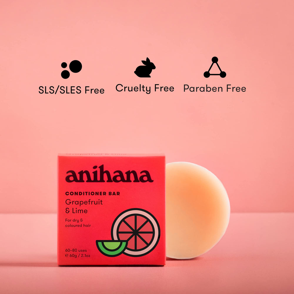 ANIHANA Conditioner Bar application sur cheveux humide pour hydratation légère.