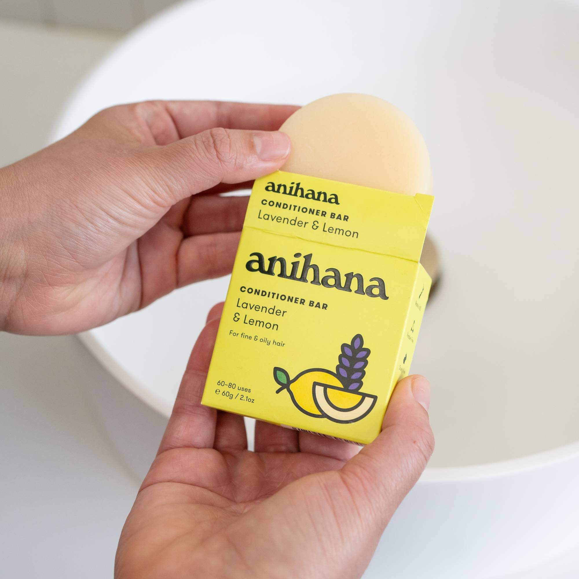 ANIHANA Conditioner Bar – durable pour 80 lavages: équivaut à trois bouteilles.