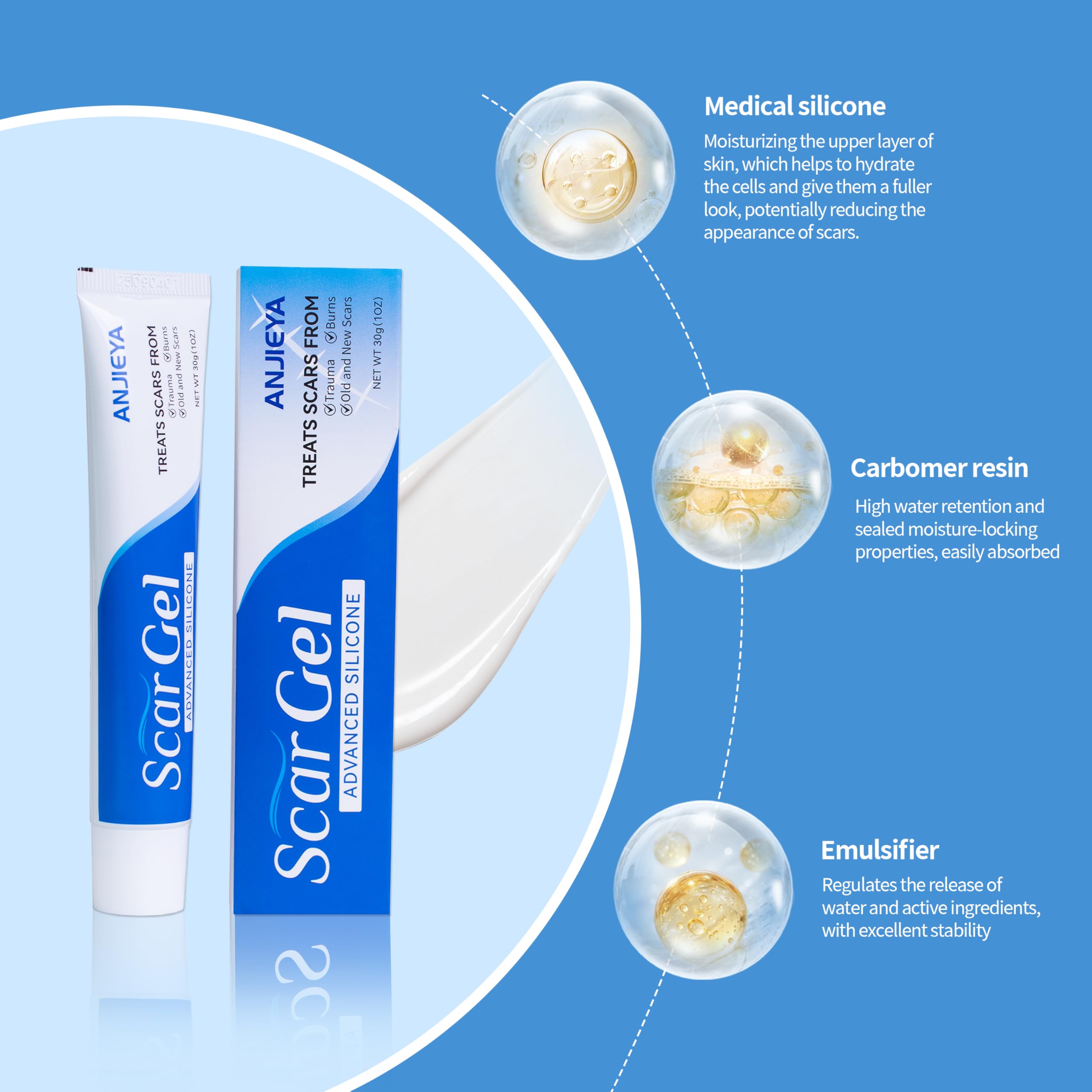ANJIEYA Gel Silicone – texture crémeuse, douceur lors de l’application