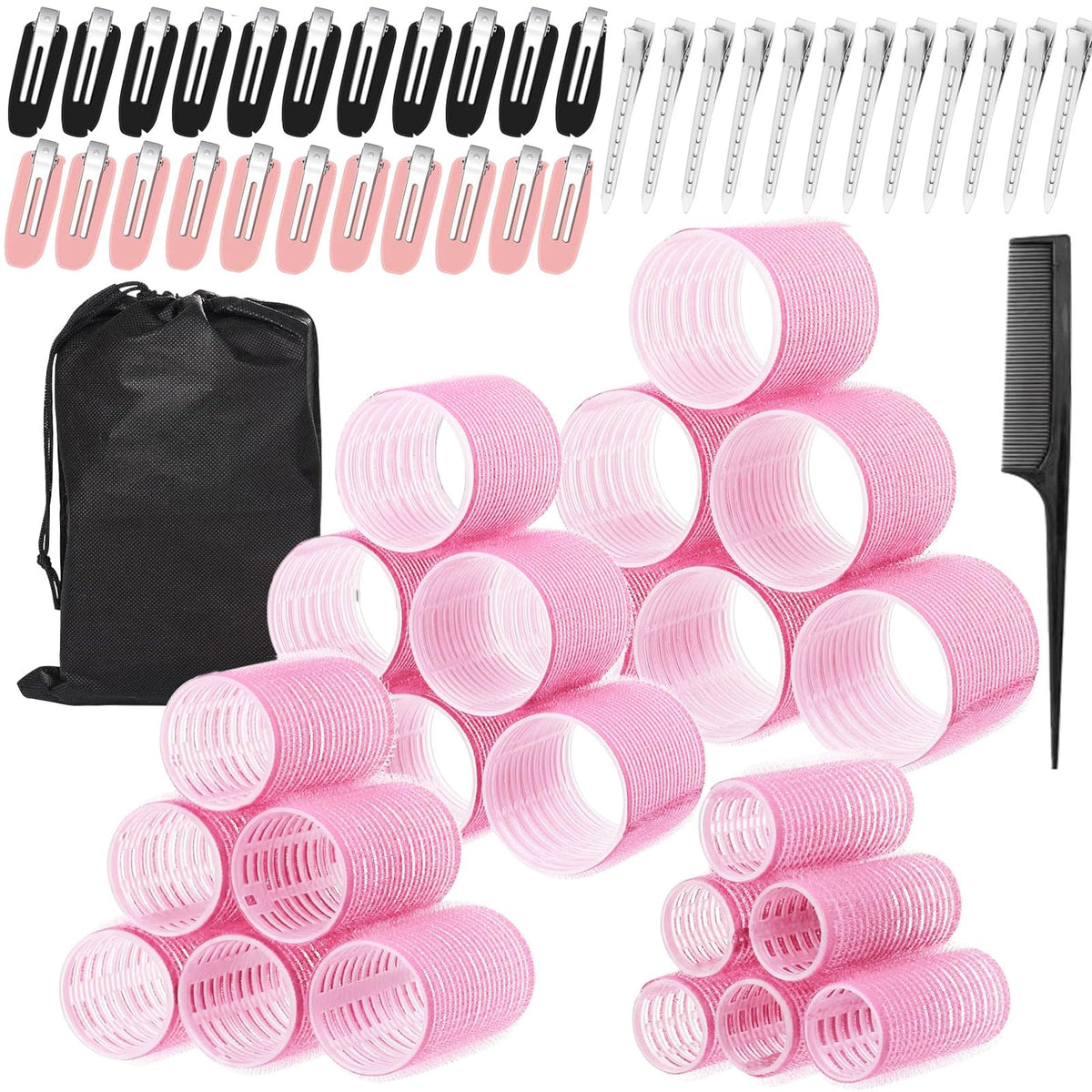 AnJOLi rouleaux cheveux 60 pièces pour coiffures rapides sans chaleur
