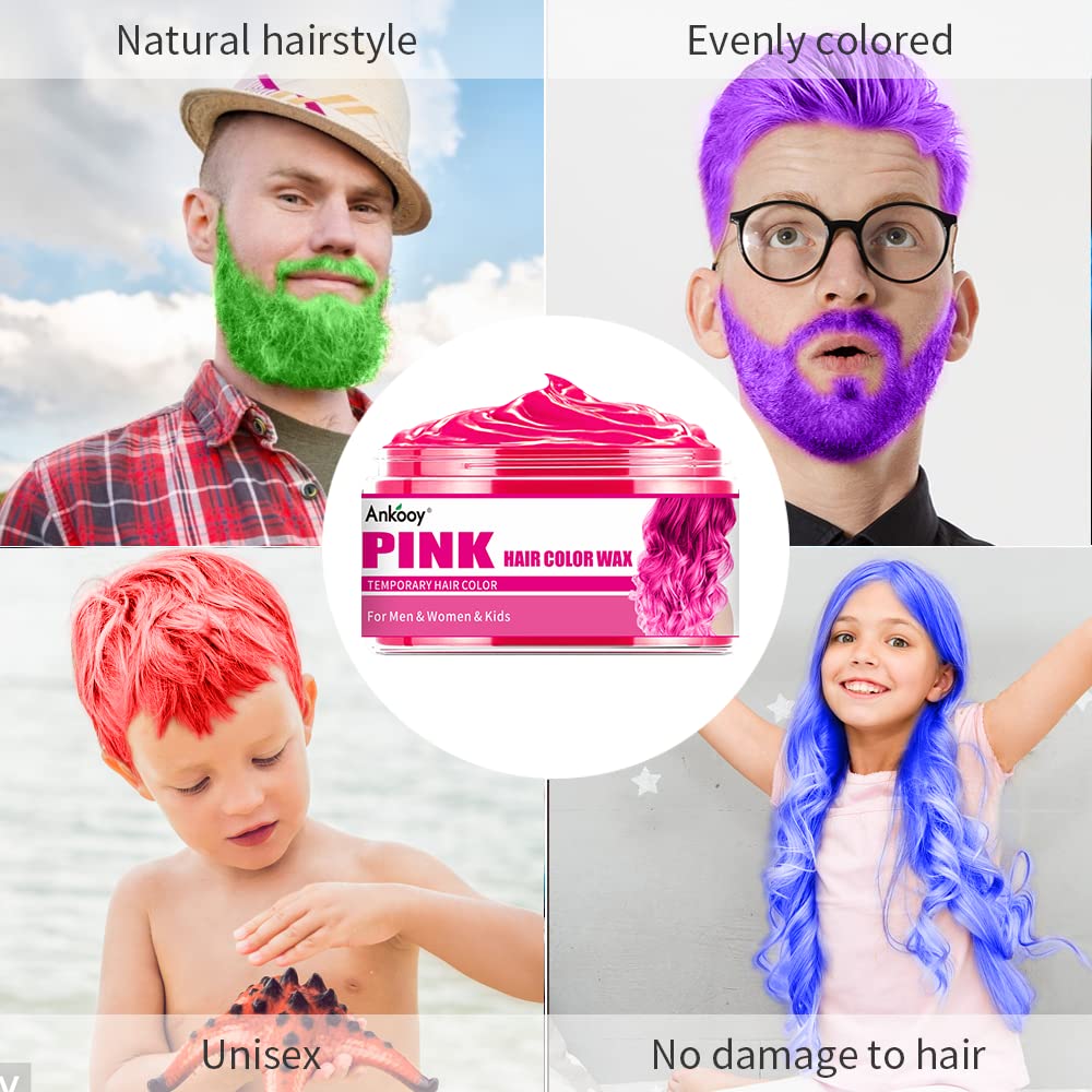ANKOOY cire colorante cheveux bleu – parfait pour fête d'Halloween et déguisement.