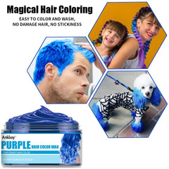 ANKOOY cire colorante cheveux violet – éclat temporaire pour fêtes.