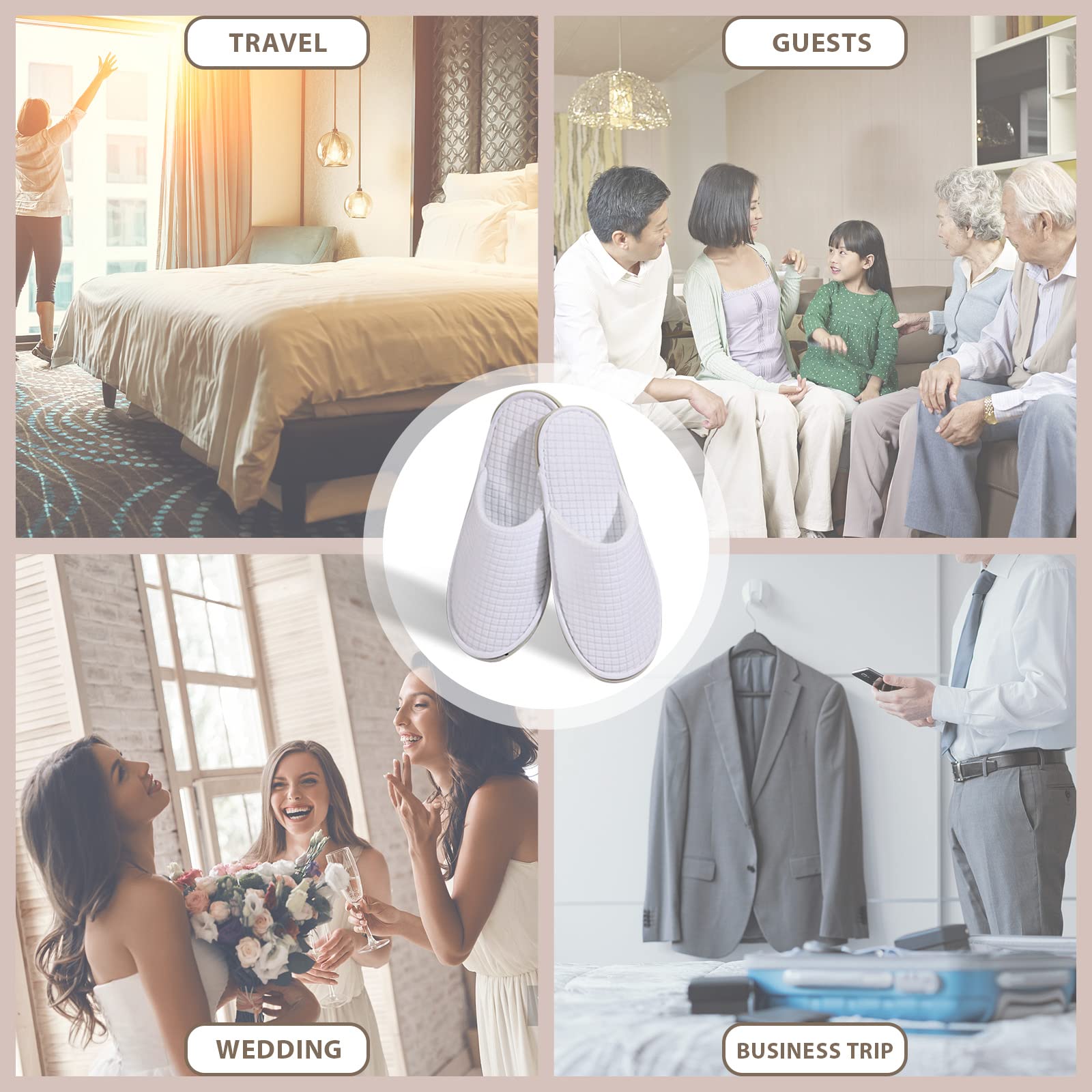 Anmerl mariages et événements—chaussons discrets et confortables pour les invités.