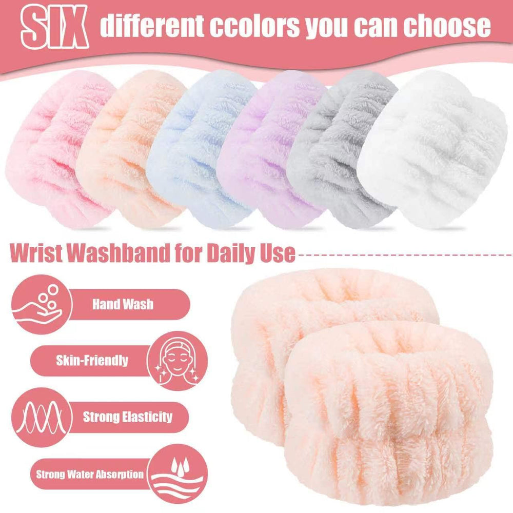 Anmieciu bandes-poignet-microfibre-douce: confort lors du lavage du visage.
