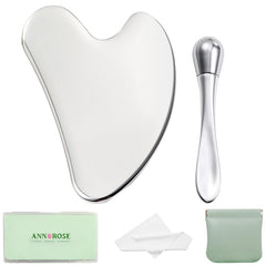 Annrose gua-sha en acier inoxydable pour le visage, massage tonifiant et frais.