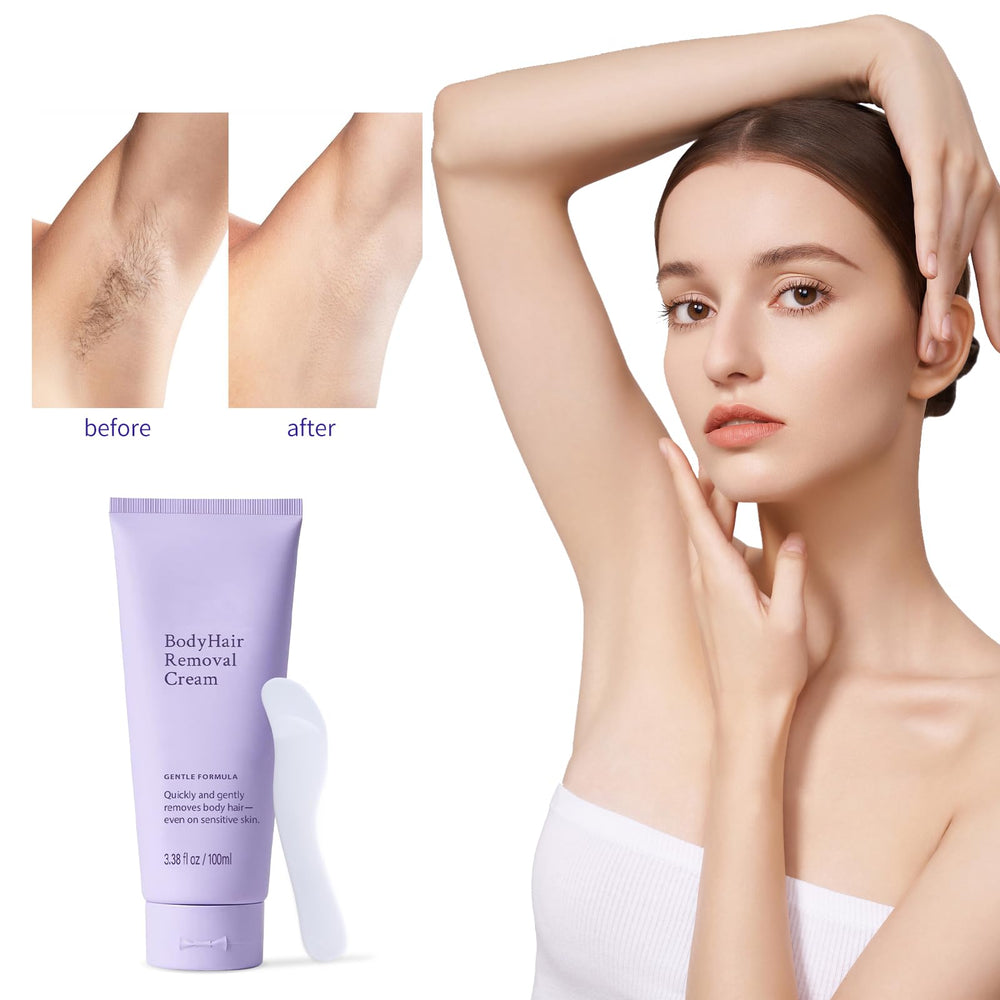 Annsky crème dépilatoire agit sur les jambes pour une peau lisse.