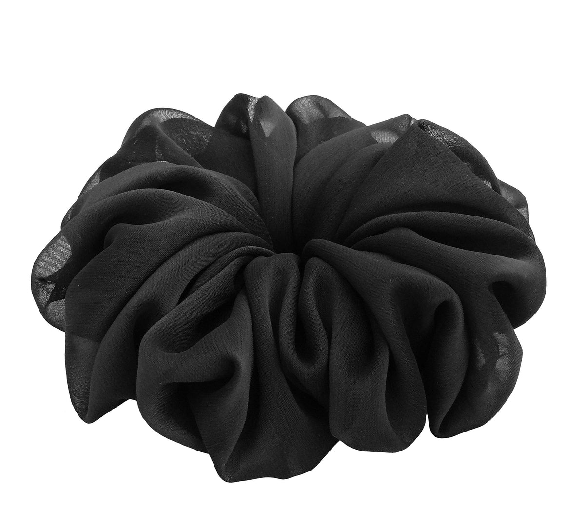 AnnushkaHomeDecor chouchou gros chiffon noir, idéal pour maintien durable sans abîmer les cheveux.