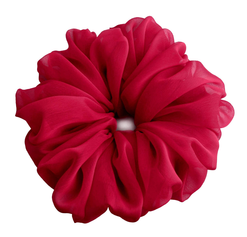 AnnushkaHomeDecor chouchou chiffon rouge maintien stable pour toutes les coiffures.