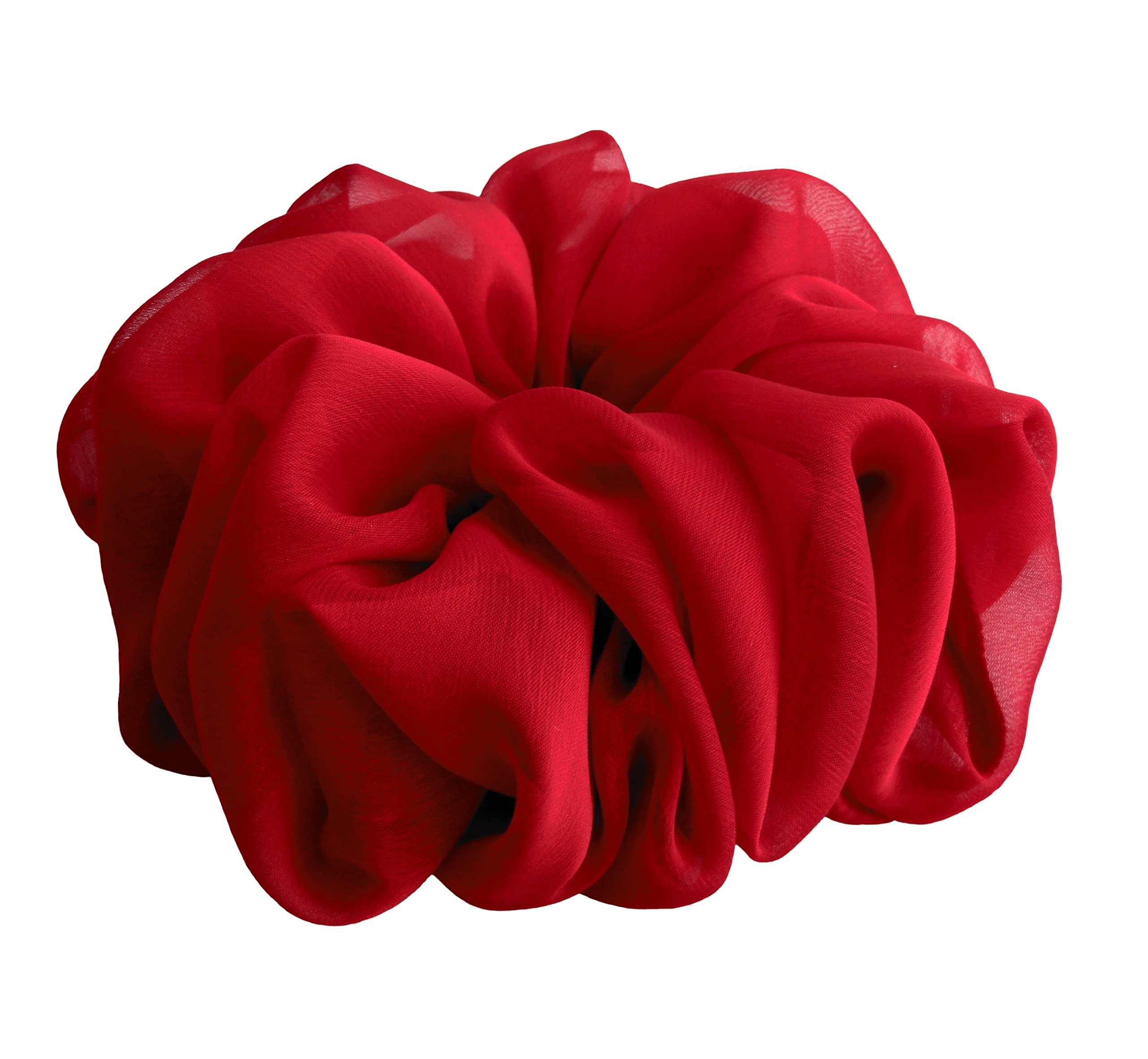 AnnushkaHomeDecor chouchou chiffon rouge grand maintien doux pour cheveux.