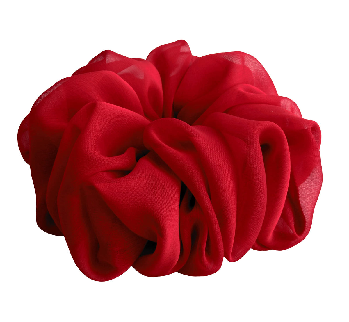AnnushkaHomeDecor chouchou chiffon rouge grand maintien doux pour cheveux.