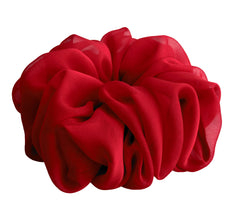 AnnushkaHomeDecor chouchou chiffon rouge grand maintien doux pour cheveux.