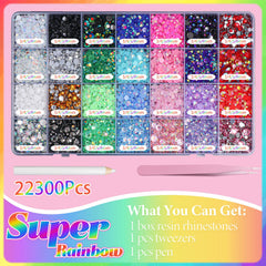 AnoleAir ensemble rhinestones résine 28 couleurs pour personnaliser sacs, vêtements et accessoires