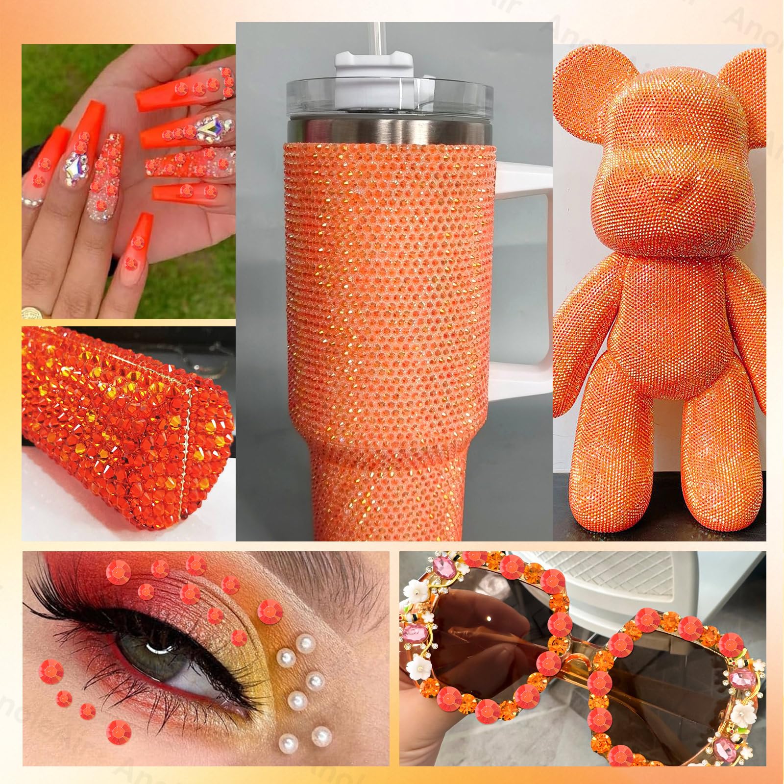 AnoleAir paillettes orange 6mm pour motifs imposants et durables.