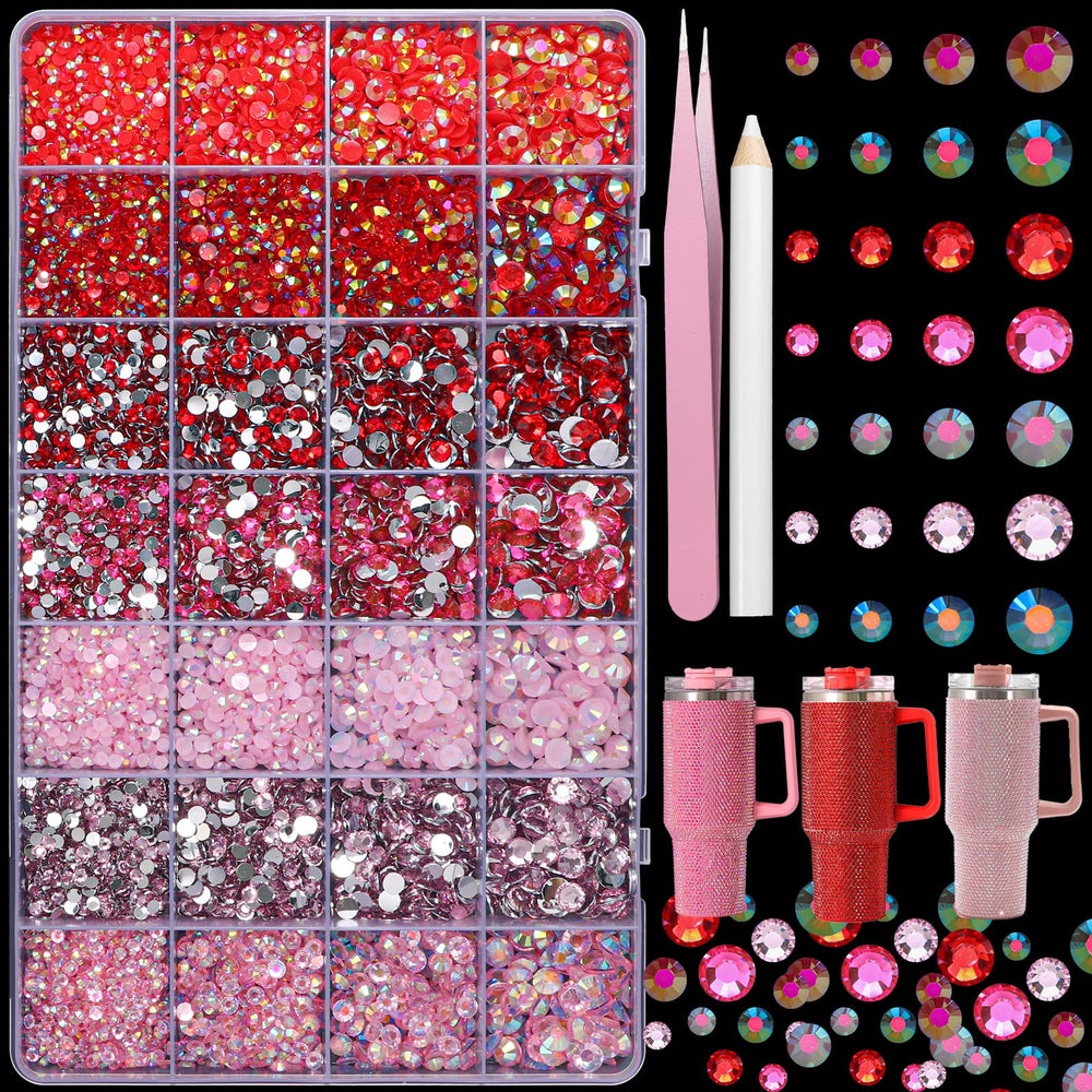 AnoleAir paillettes rose-rouge résine 3–6 mm, parfaites pour manucure et bricolage.