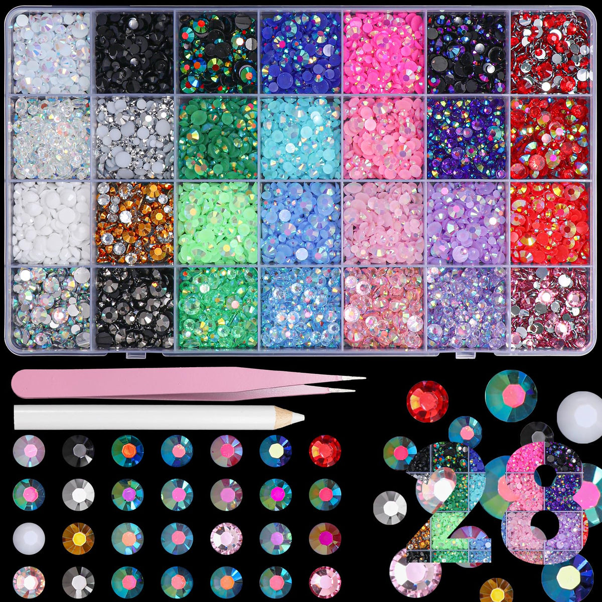 AnoleAir pierres rhinestones résine colorées 3-6mm pour des designs éclatants sur nails
