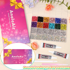AnoleAir rhinestones résine à dos plat 3mm pour motifs précis et brillants
