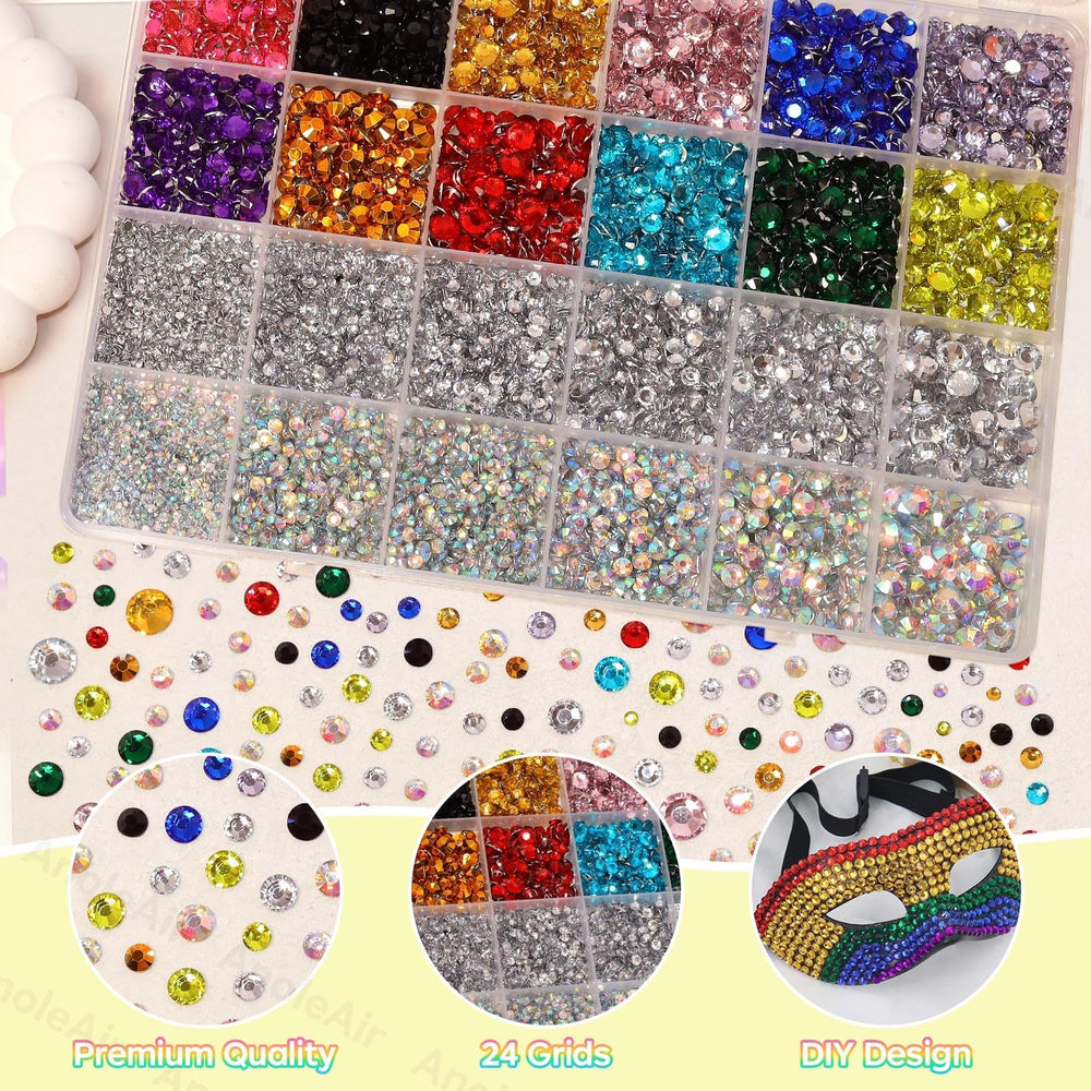 AnoleAir rhinestones résine à dos plat 6mm pour embellissements visibles