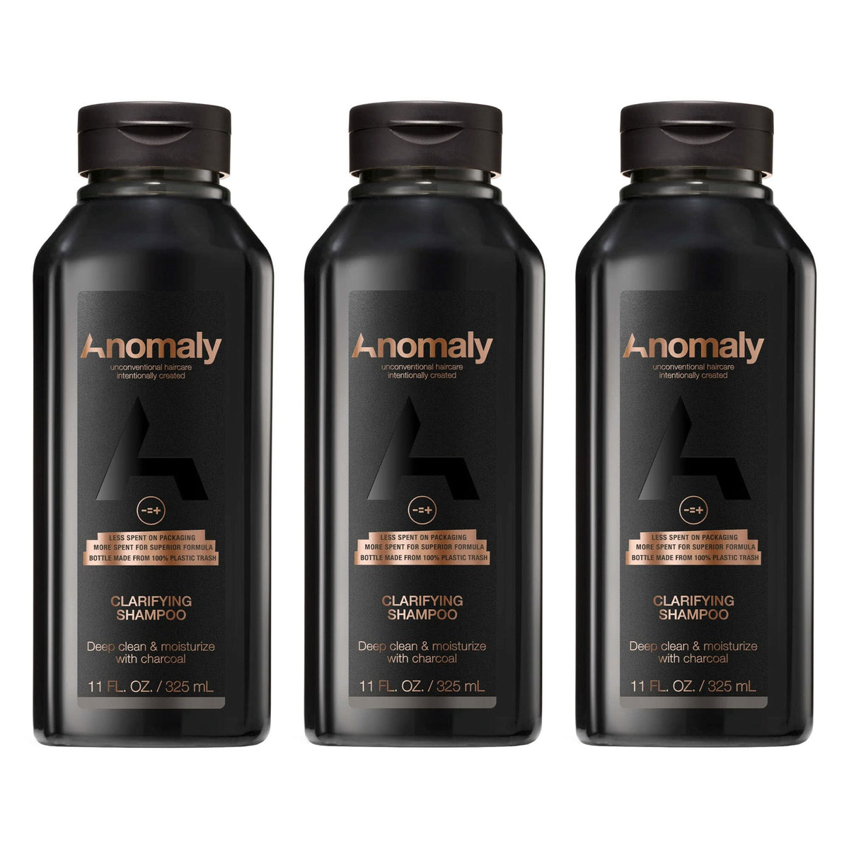 Anomaly Shampoing Charbon Eucalyptus en bouteille, clarification du cuir chevelu
