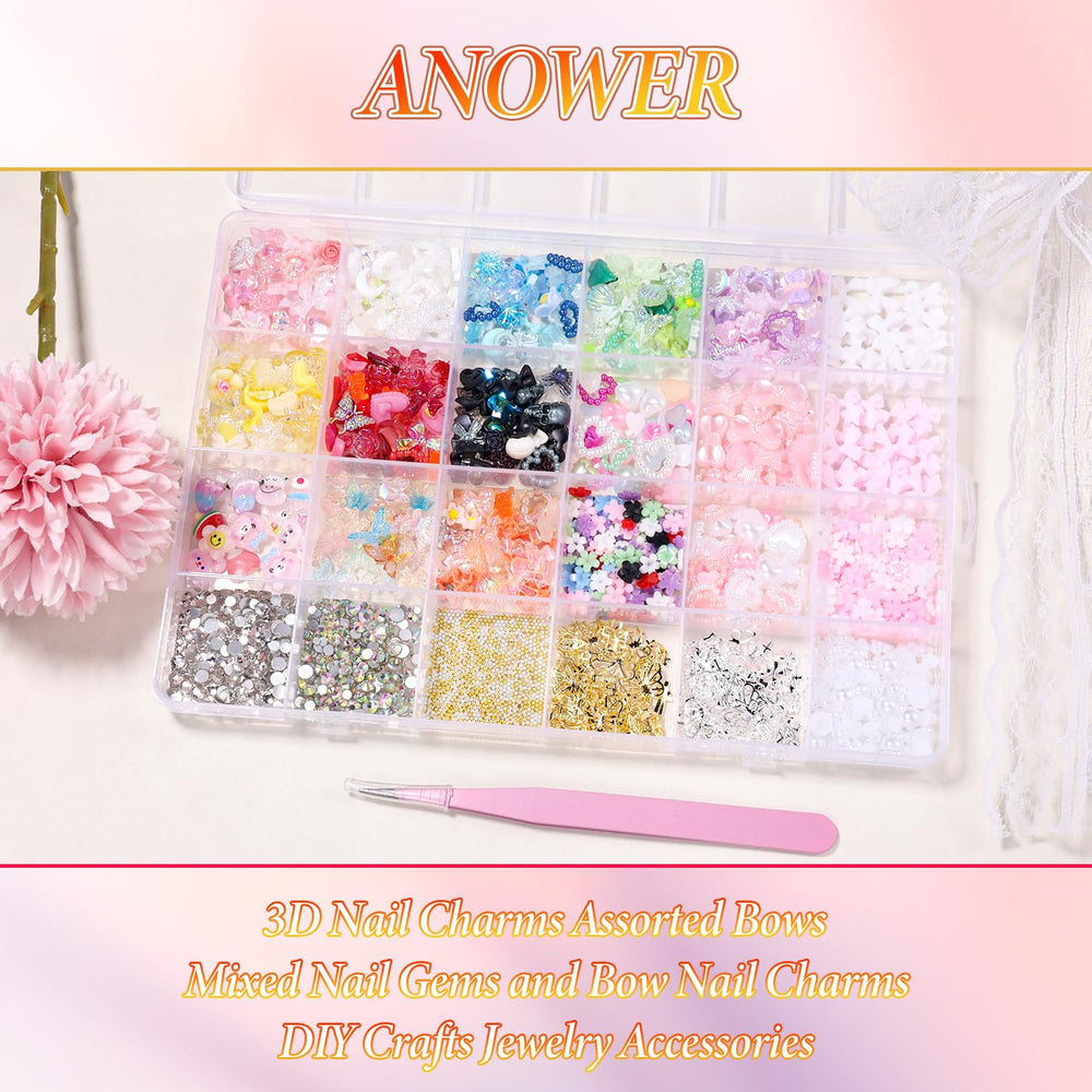 Charm fleur Anower pour motifs colorés sur ongles.