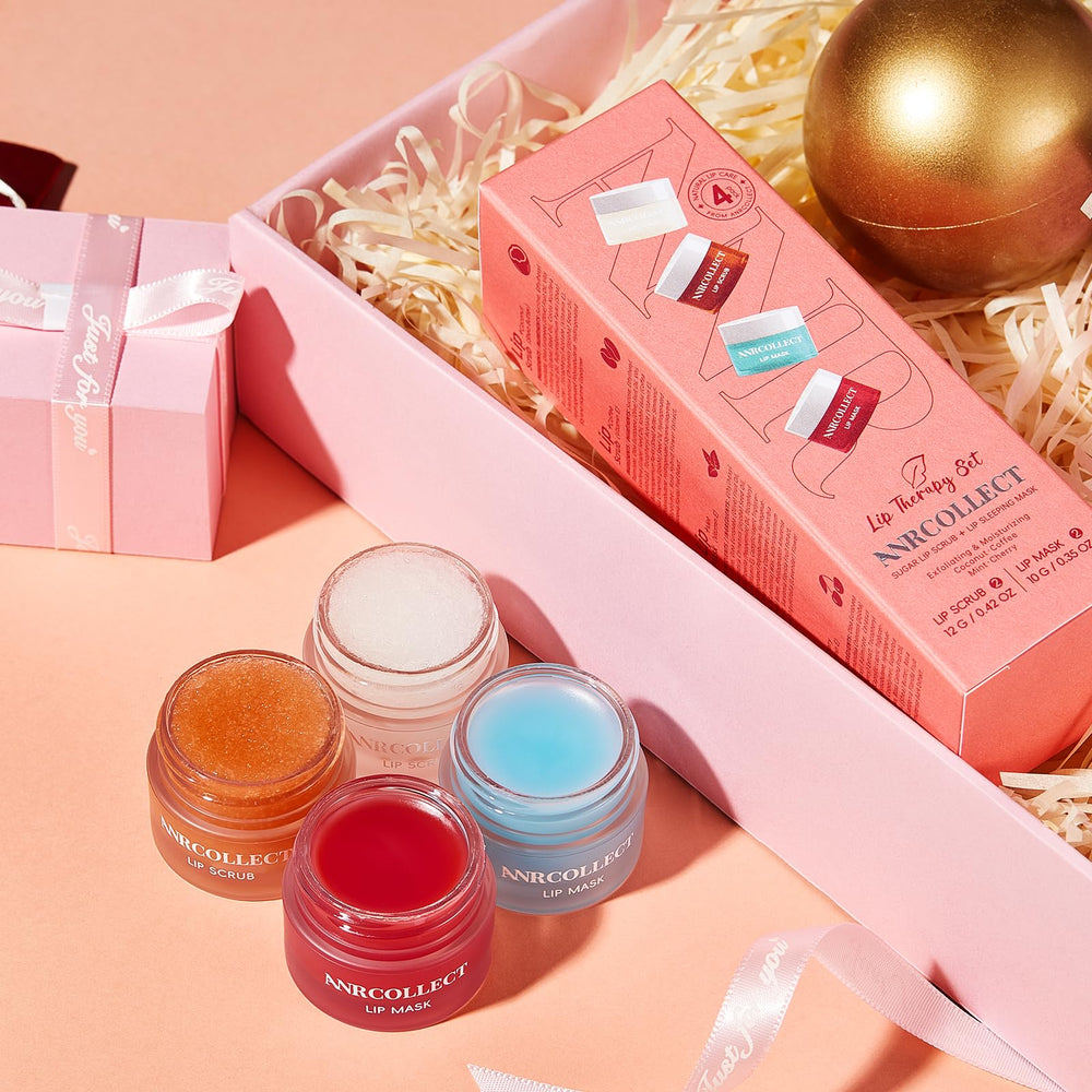 ANRCOLLECT Emballage Luxe – présentation soignée pour un rituel lèvres à domicile.