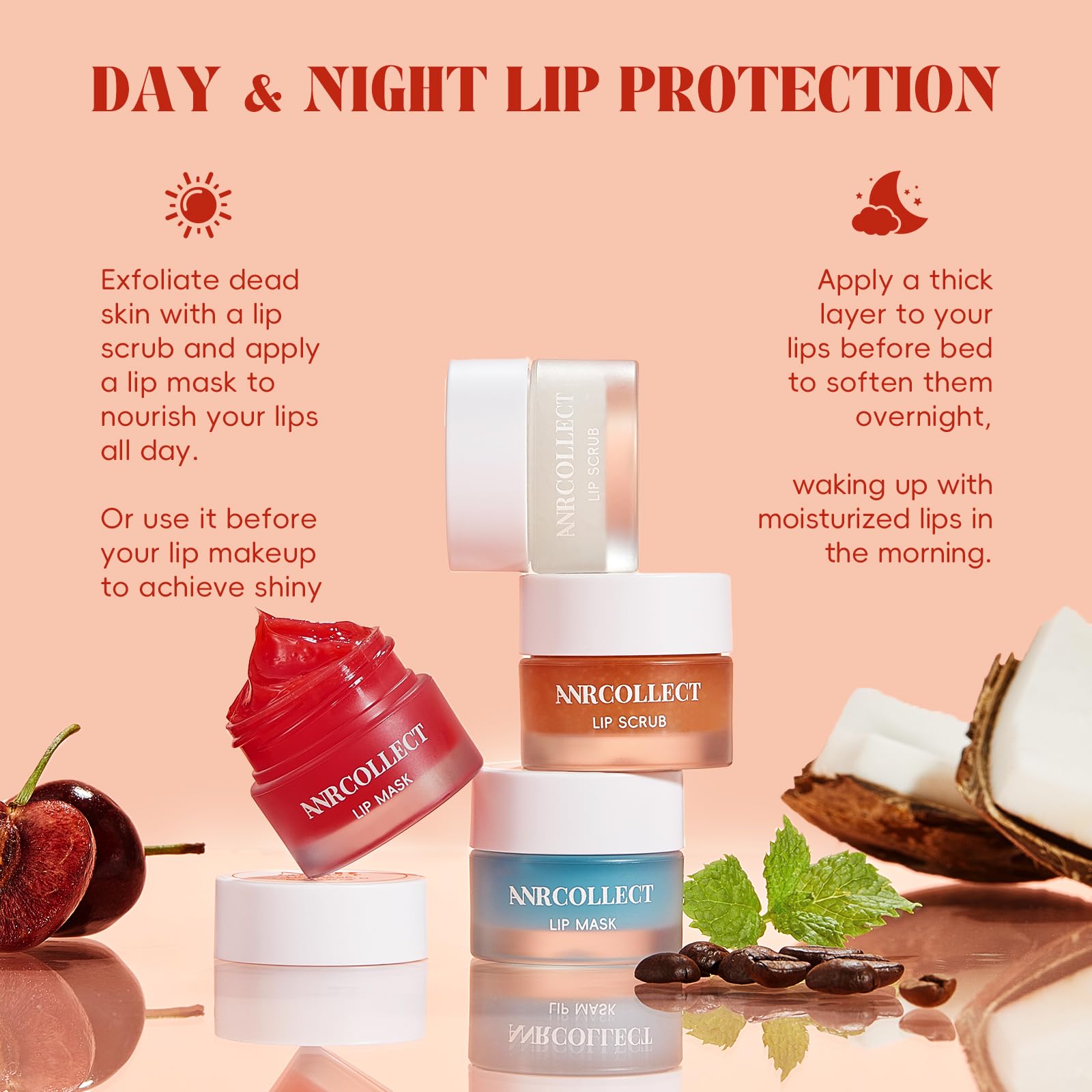 ANRCOLLECT Masque Lèvres Beurre, hydratation nocturne pour lèvres douces au matin.