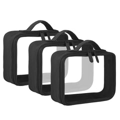 AnRui Trousse de Toilette TSA Approuvée avec Poignée — Lot de 3, Noir, 8,3 x 3 x 6 po