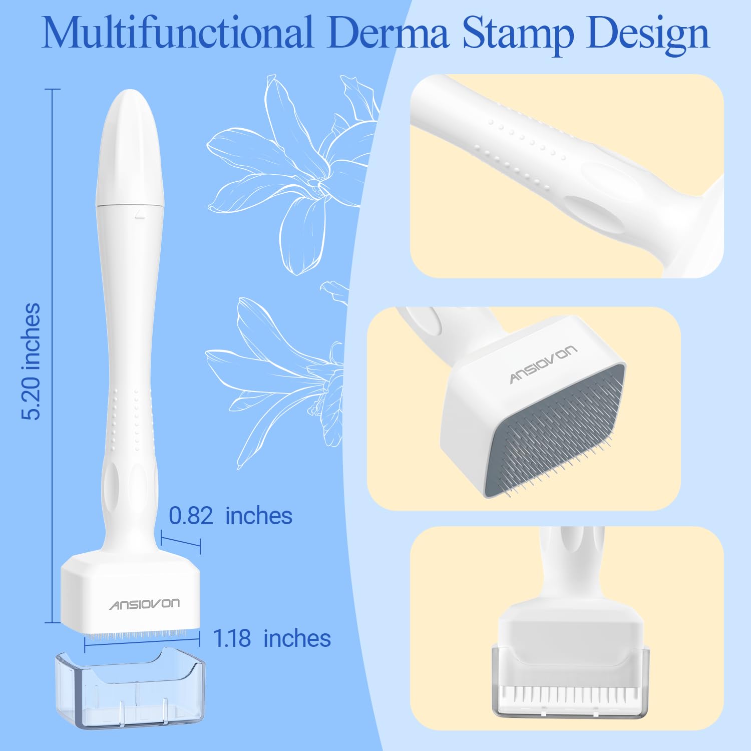 ANSIOVON Derma Stamp cuir-chevelu: rituel soins capillaires doux.