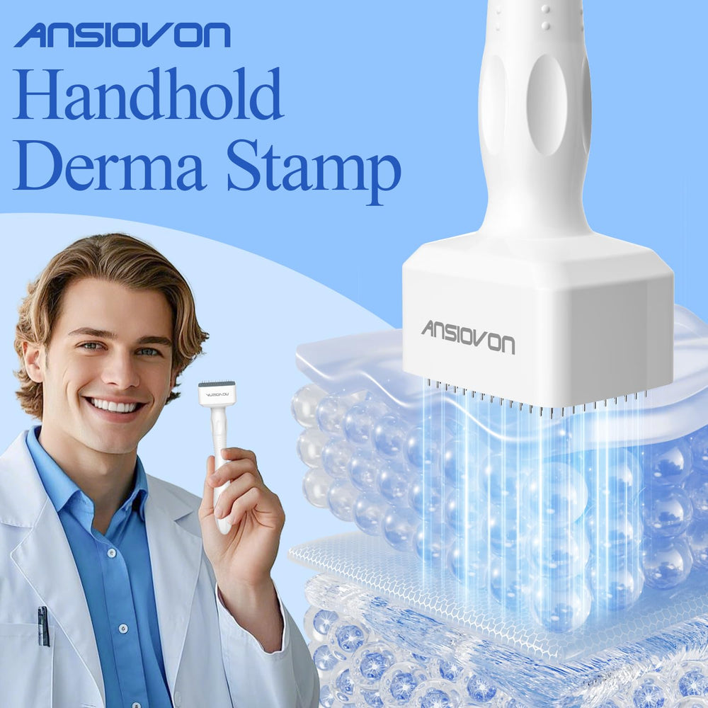 ANSIOVON Derma Stamp visage: stimulation douce pour texture peau.