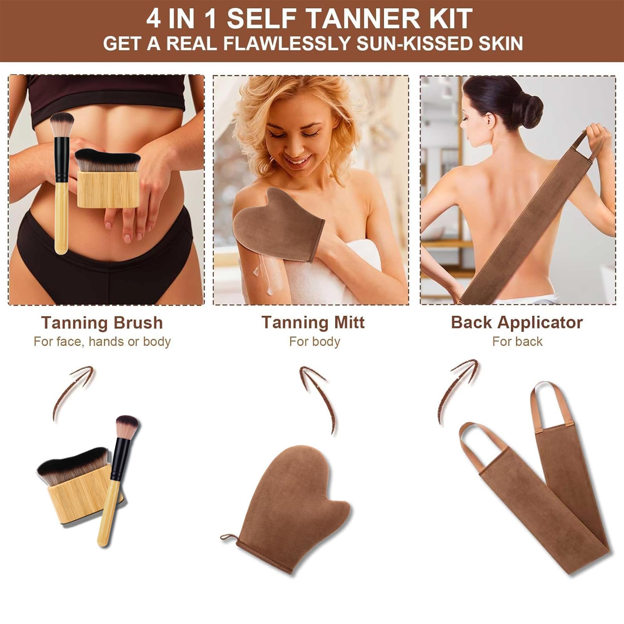 ANSPHIE applicateur dos bronzage, accès facile aux zones difficiles.