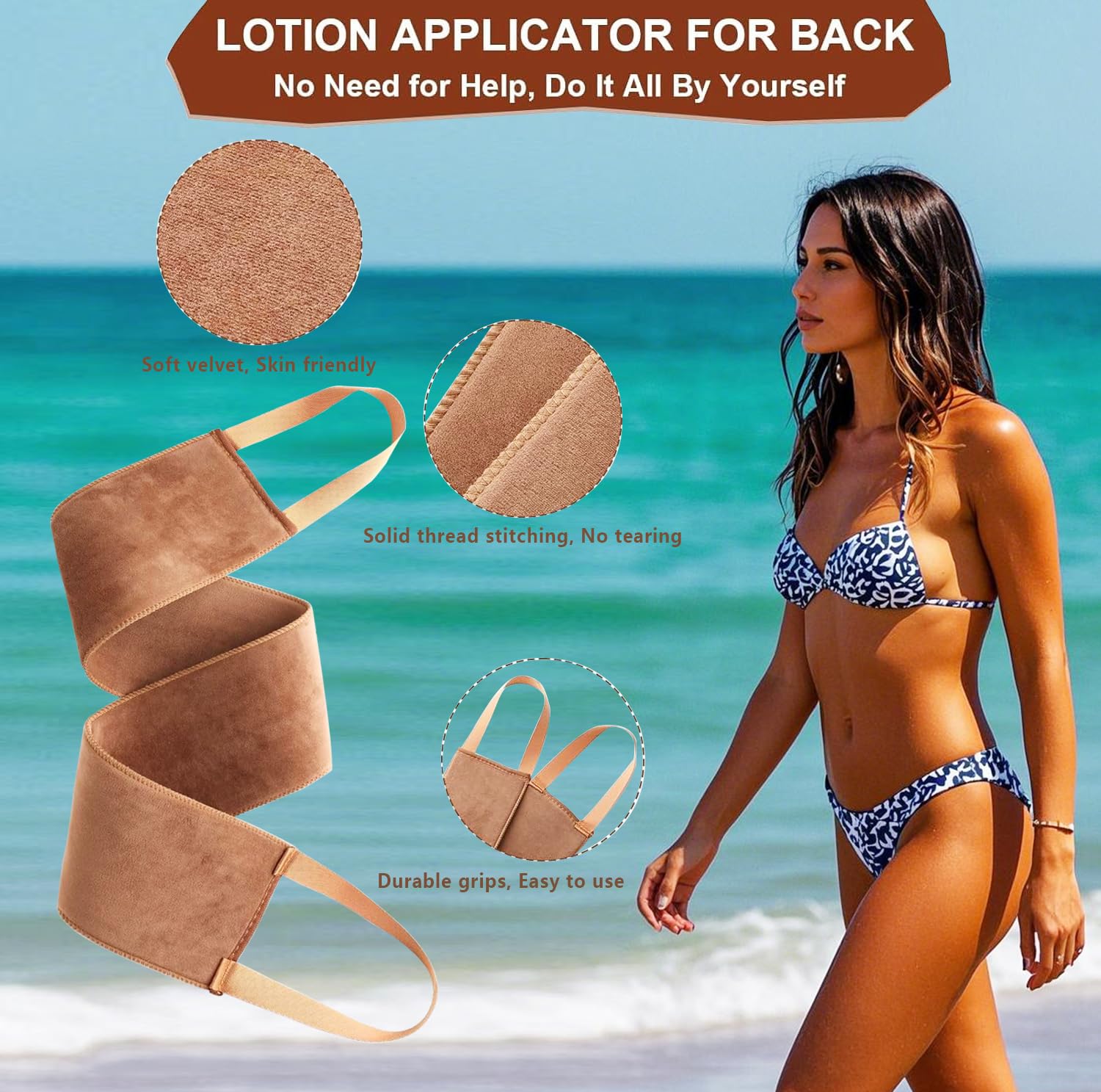 ANSPHIE brosse corps bronzage double-face pour une couverture rapide.