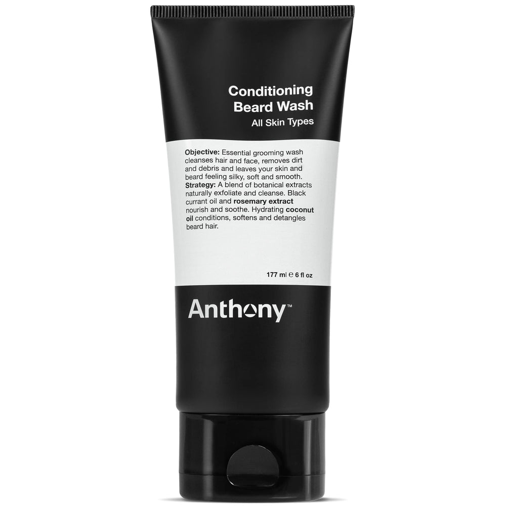Bouteille Anthony Conditioning Beard Wash, pratique pour démêler la barbe.