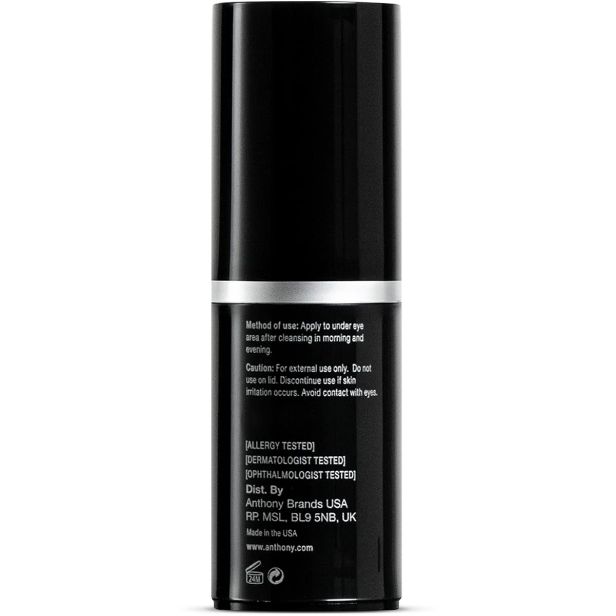 Emballage sans parabens d'Anthony Crème Yeux Haute-Performance.