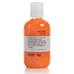 Anthony Facial Scrub bottle front view for daily grooming prep.