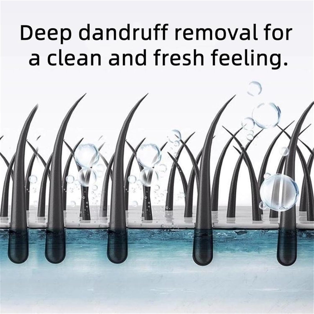 Close-up on anti-dandruff shampoo ingredients showing balanced pH formula.