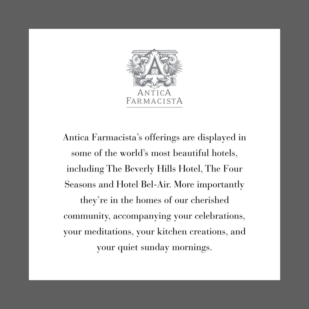 Antica Farmacista-parfum-prosecco-note-citrus: parfum subtil et réconfortant.