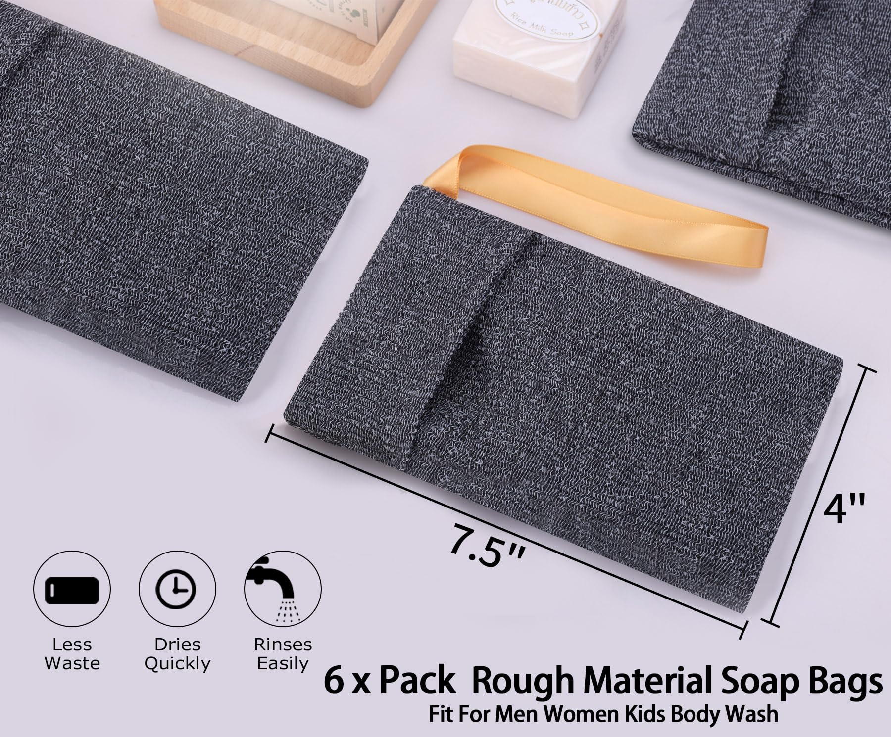 Kit six poches exfoliantes Antimbee, pratique pour voyage et domicile.