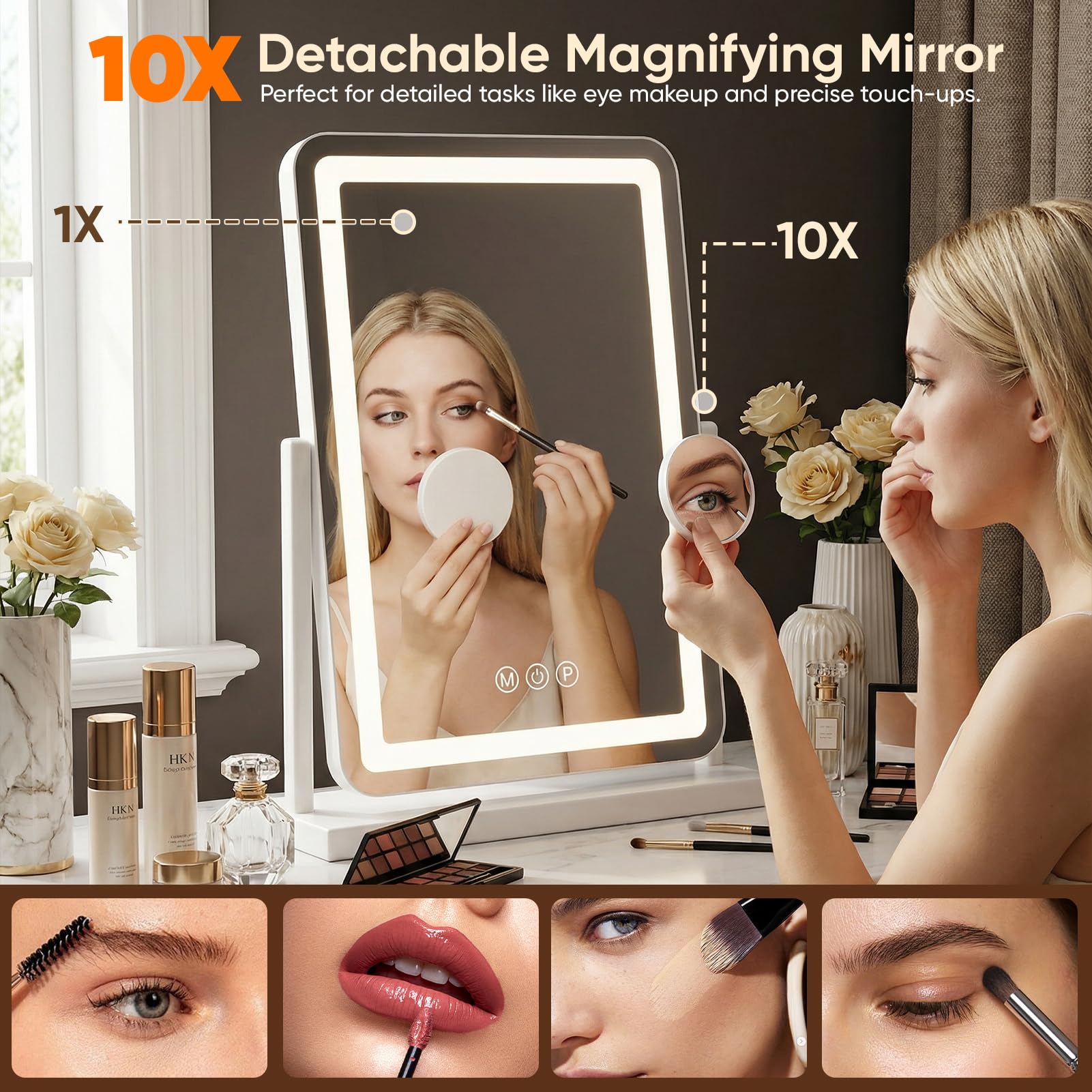Antok Vanity mode lumière chaude pour maquillage flatteur.