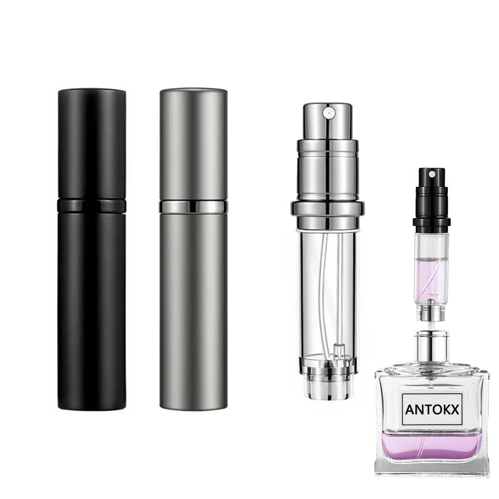 ANTOKX bouteille parfum voyage 5ml noir, pratique pour déplacements.
