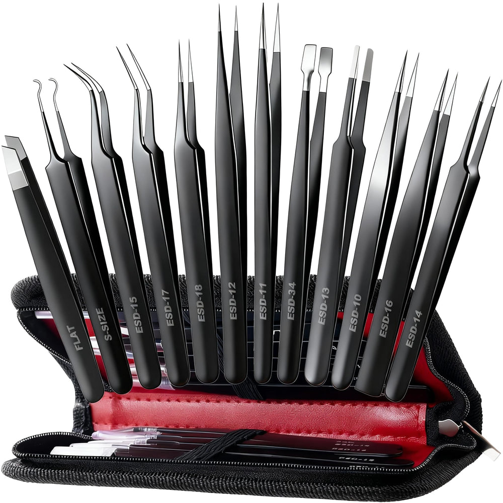 Antonki ensemble pinces precision 12 pieces avec etui pour rangement pratique