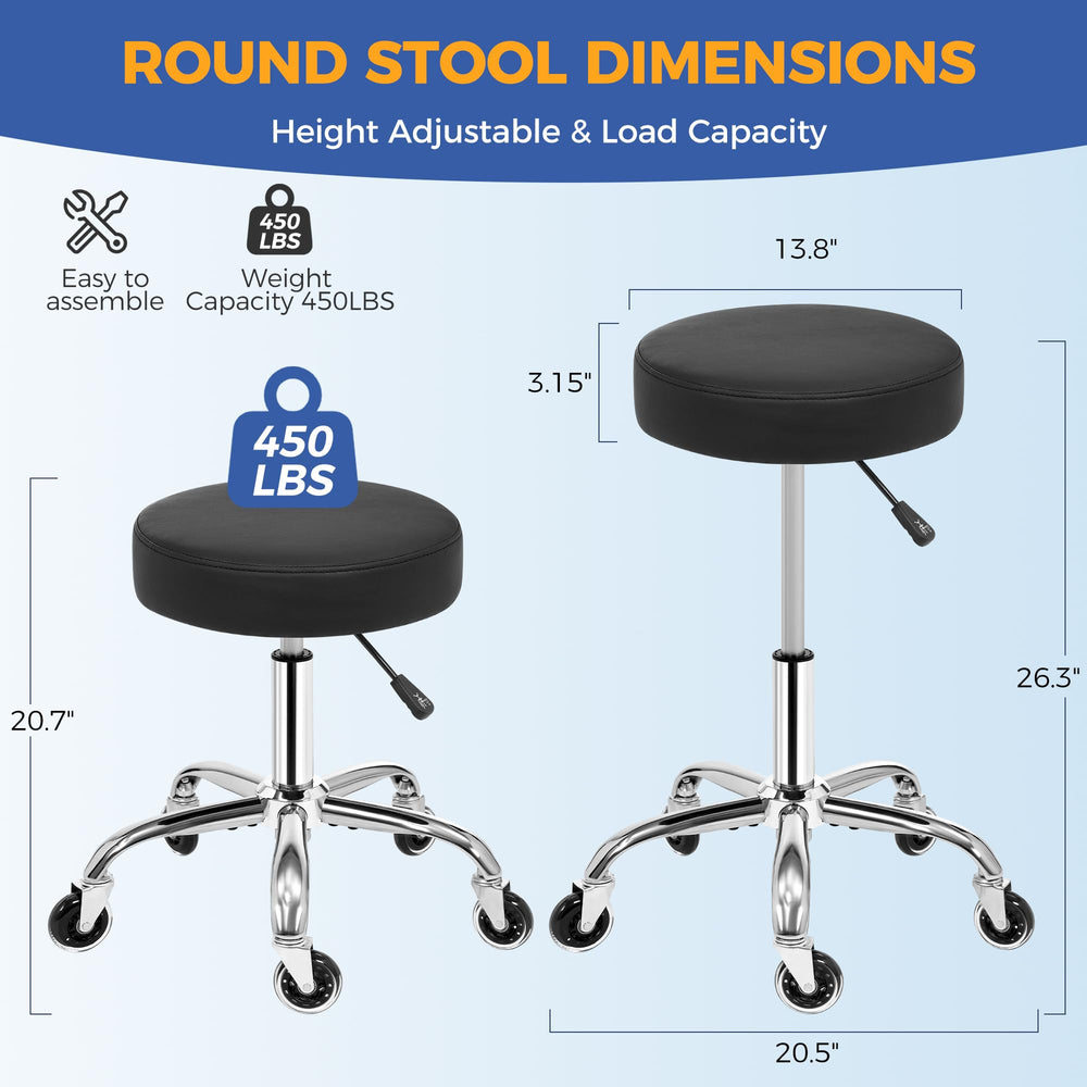 ANWBROAD tabouret roulant rotation 360° pour mouvement fluide