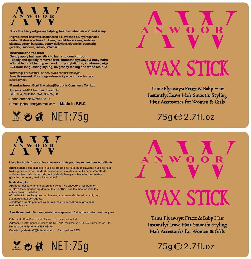 AnWoor Stick Cire Cheveux : cheveux brillants et soyeux après utilisation.