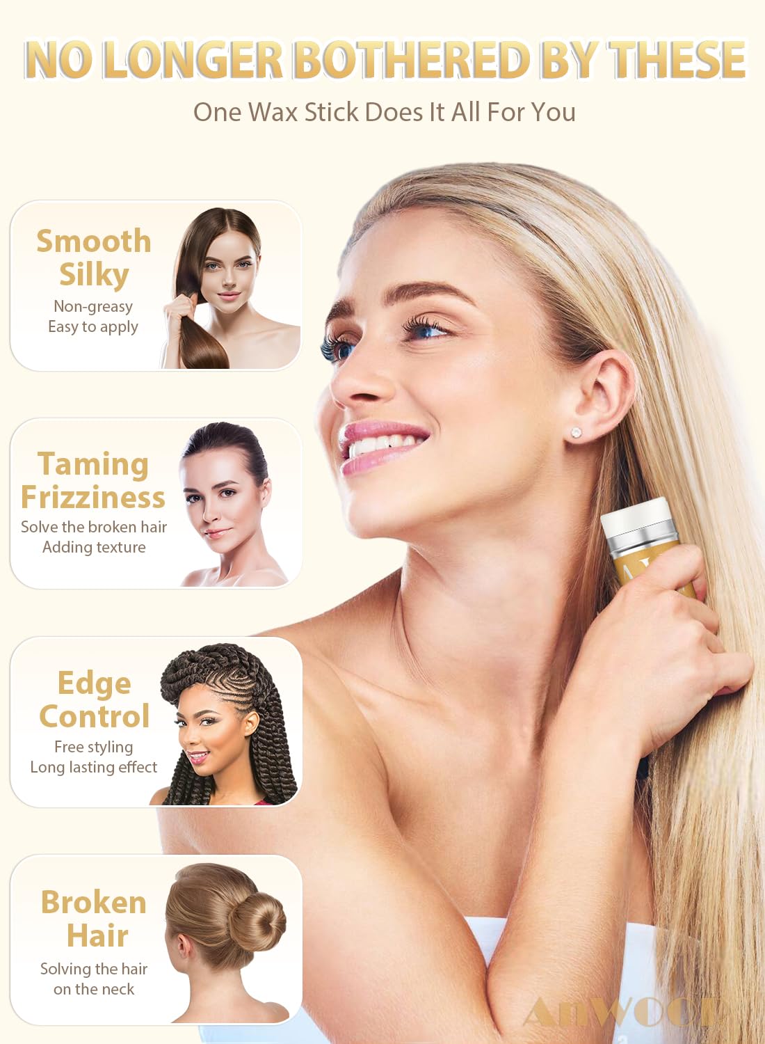 AnWoor stylo cire cheveux lissage rapide et net