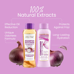 ANYELUZ Après-shampoing à l'oignon, texture crémeuse facilitant le coiffage et apaisant le cuir chevelu.
