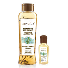 ANYELUZ Kit Romarin Shampoing - Bouteille 30 ml, hydratation rapide en voyage.