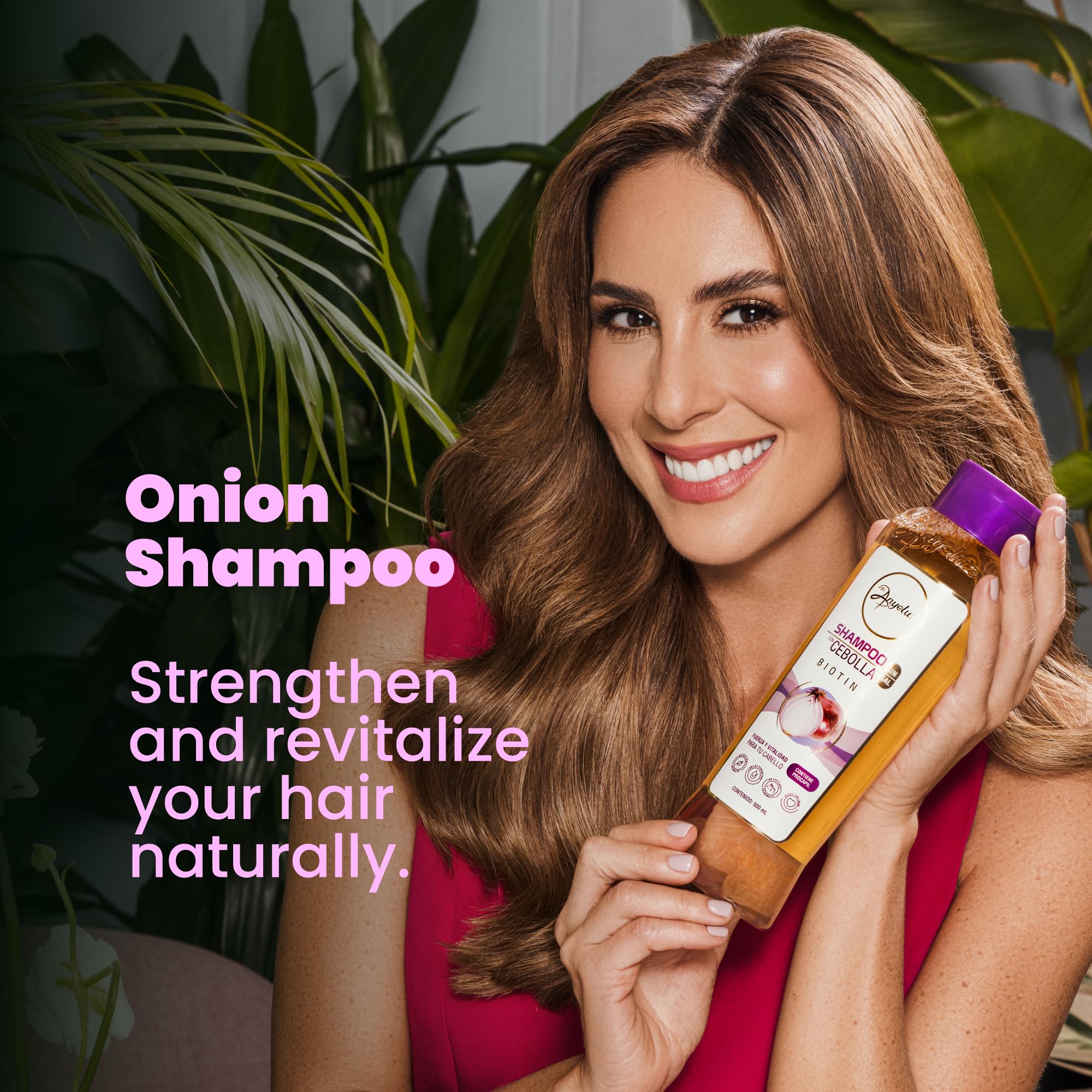 Anyeluz Onion Shampoo for oily hair, deeply cleans and controls oil