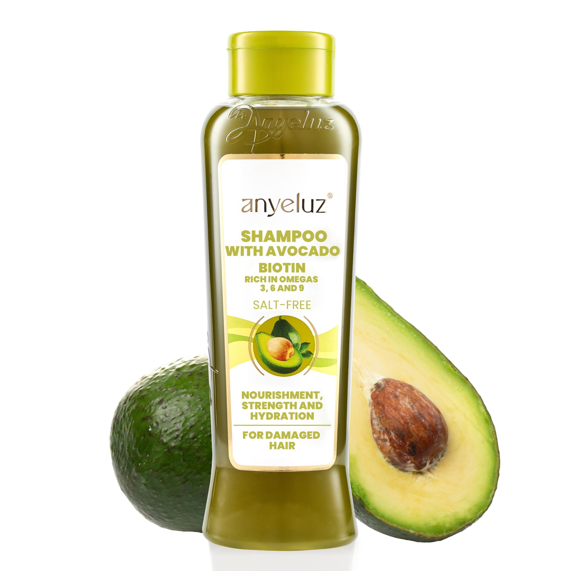 ANYELUZ Shampoing Avocat Hydratant – bouteille nourrissante pour cheveux