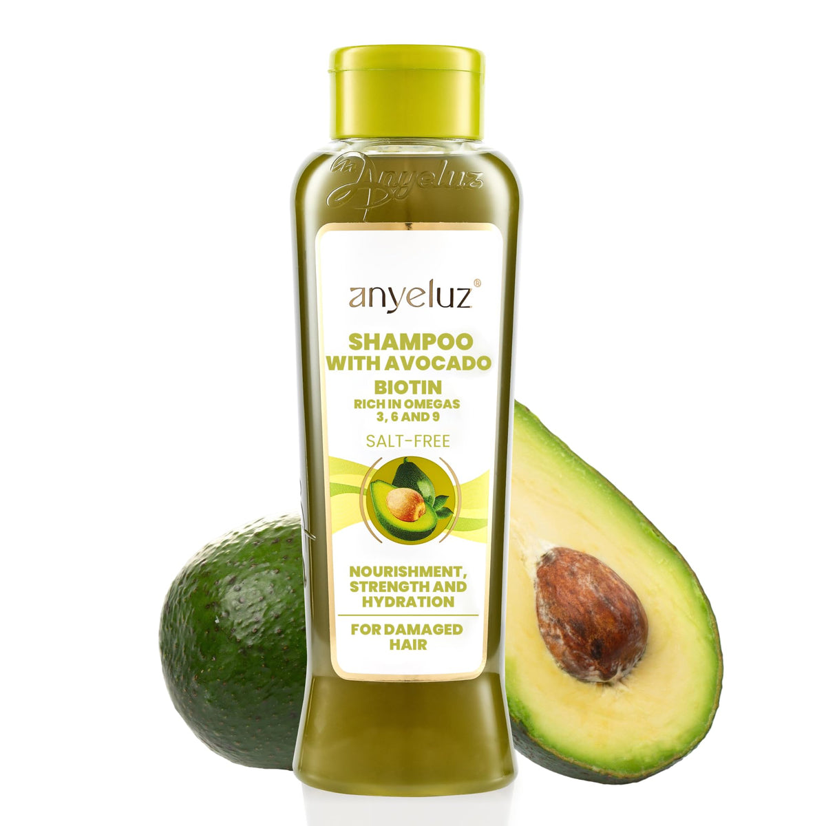 ANYELUZ Shampoing Avocat Hydratant – bouteille nourrissante pour cheveux